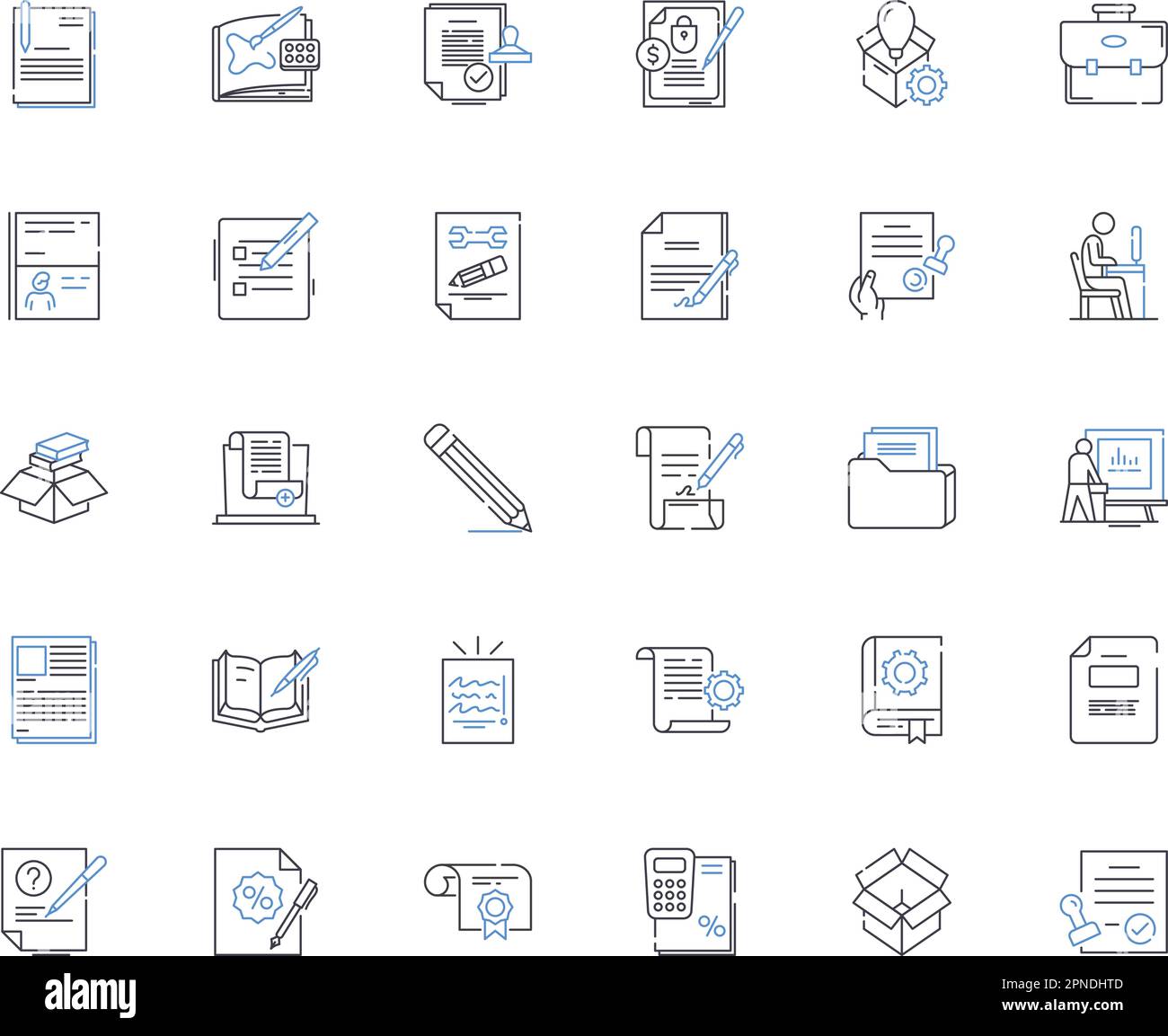 Sammlung von Symbolen für Werbelinien. Engagement, Conversion, Storytelling, Wirkung, Branding, Werbung, Sensibilisierungsvektor und lineare Darstellung Stock Vektor