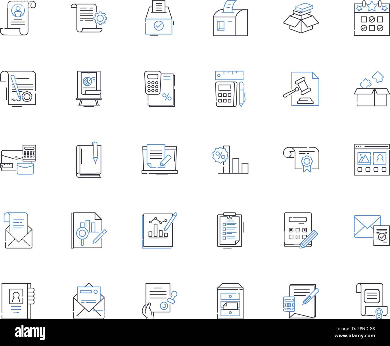 Zuordnung der Symbolsammlung für die Außenlinie. Navigation, Diagrammerstellung, Diagrammerstellung, Tracing, Planung, Vermessung, Darstellung von Vektoren und linearer Darstellung Stock Vektor