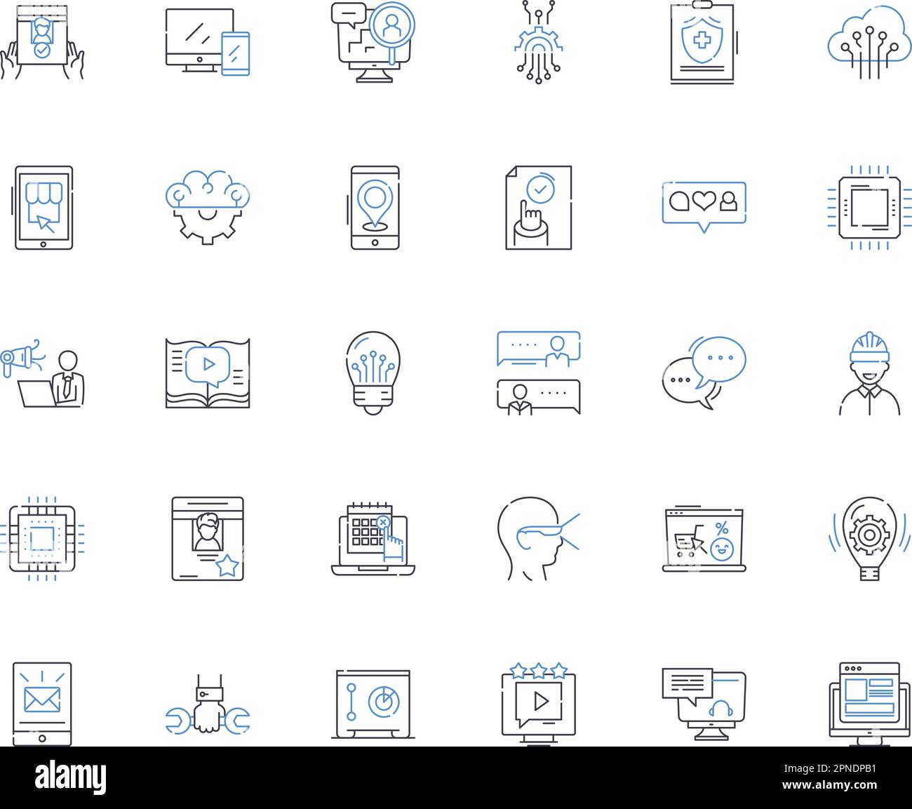 Icons-Sammlung für Fahrzeuge und Transportlinien. Automobil, Motorrad, Fahrrad, Zug, Flugzeug, Bus, Boot Vektor und lineare Darstellung Stock Vektor
