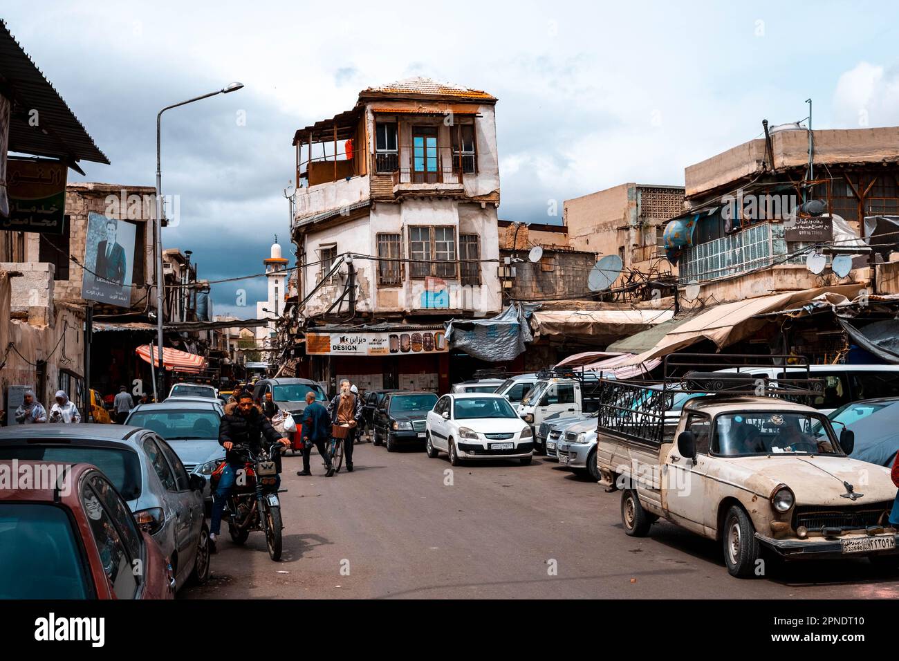 Damaskus, Syrien - april 2023: Straßenszene, Stadtbild von Damaskus, Syrien Stockfoto