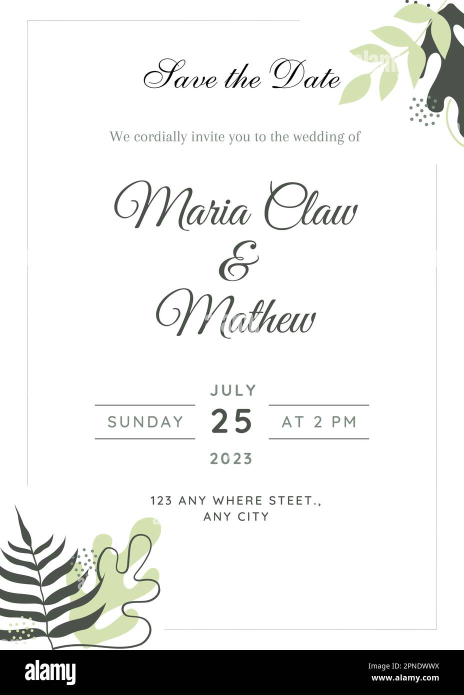 Vorlage für Heiratsanträge. Einladungskarte. Vorlage für Hochzeitseinladungen. Einladungsvorlage. Die Ehe. Hochzeit Stock Vektor