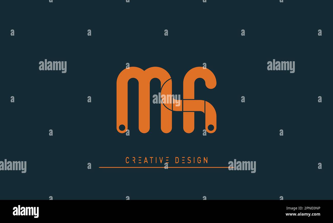 Buchstabe Modern Creative Logo MF , FM Stock Vektor