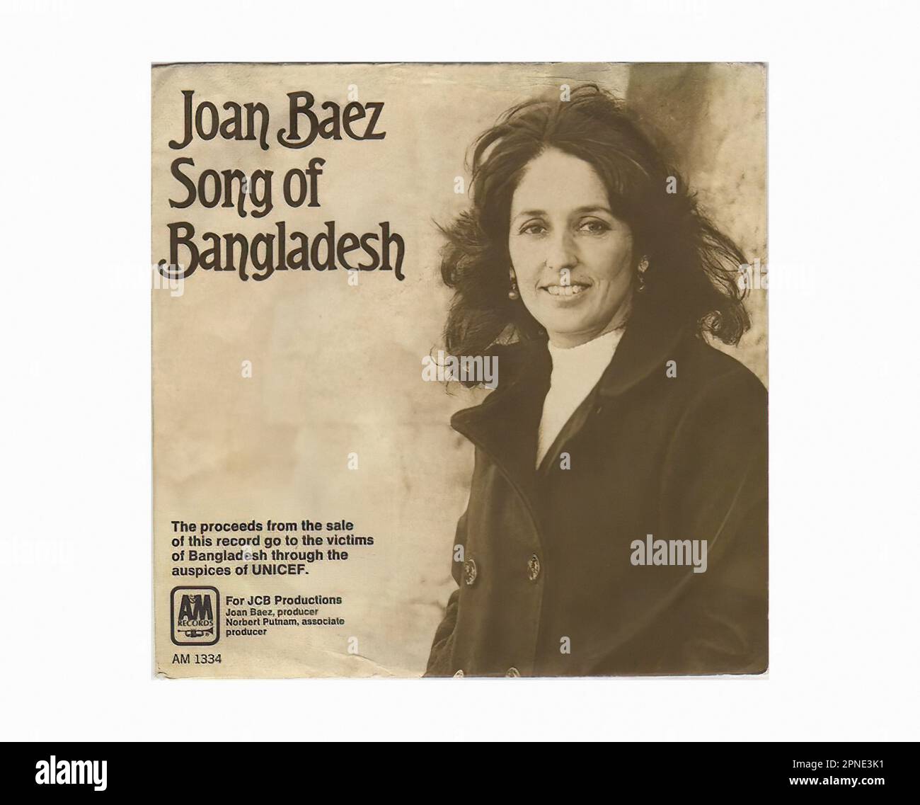 Baez Joan - 1972 03 A - Vintage 45 U/MIN Musik Vinyl Schallplatte Stockfoto