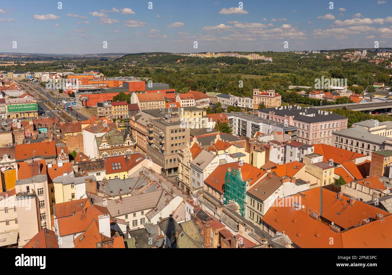 PILSEN, TSCHECHISCHE REPUBLIK, EUROPA - Wohn- und Gewerbegebiete. Stockfoto