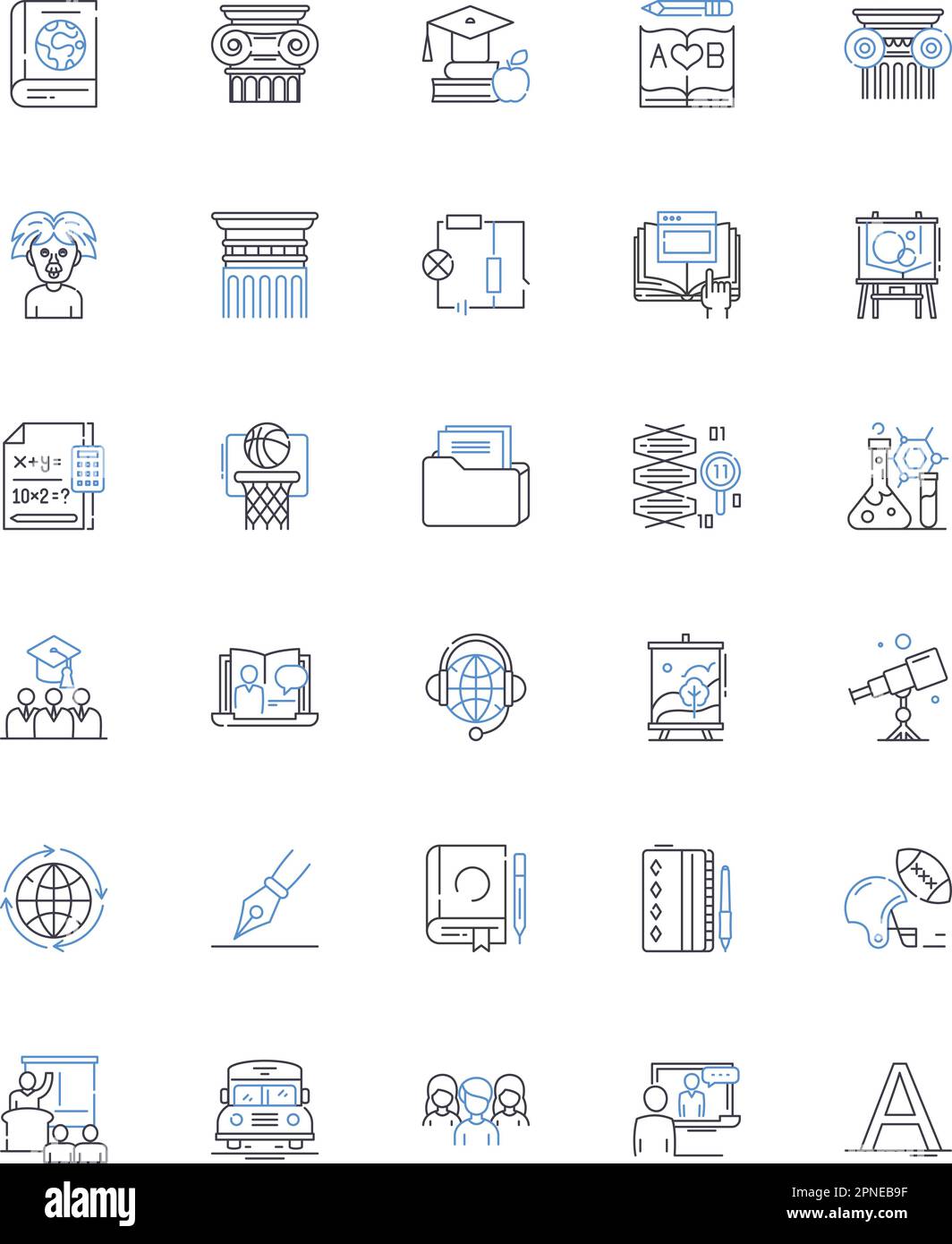 Polytechnic Line Icons Kollektion. Bildung, Innovation, Technologie, Ingenieurwesen, Wissenschaft, Technisch, Lernvektor und lineare Darstellung Stock Vektor