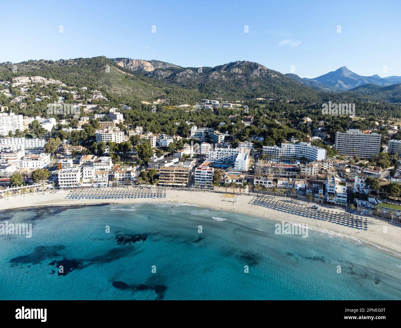 Palmira Beach in Paguera, Calvia, Mallorca Stockfoto