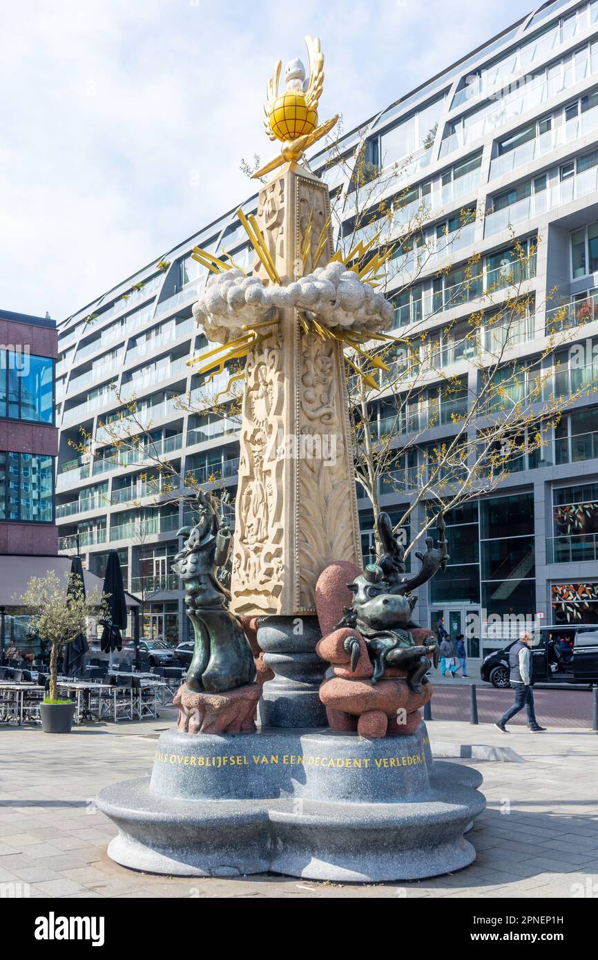 Monument Ode bis Marten Toonder, Kolk, Stadsdriehoek, Rotterdam, Provinz Südholland, Königreich der Niederlande Stockfoto