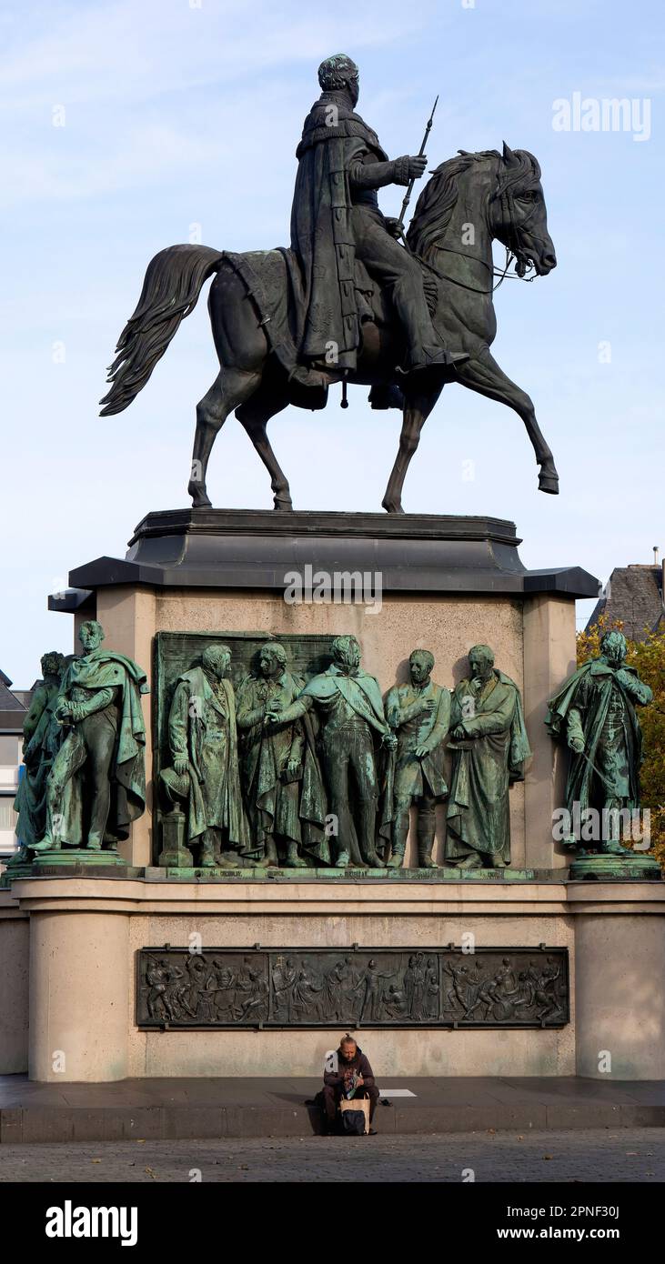 Reiterstatue für König Friedrich Wilhelm III Von Preußen mit Sockelfiguren, Deutschland, Nordrhein-Westfalen, Köln Stockfoto