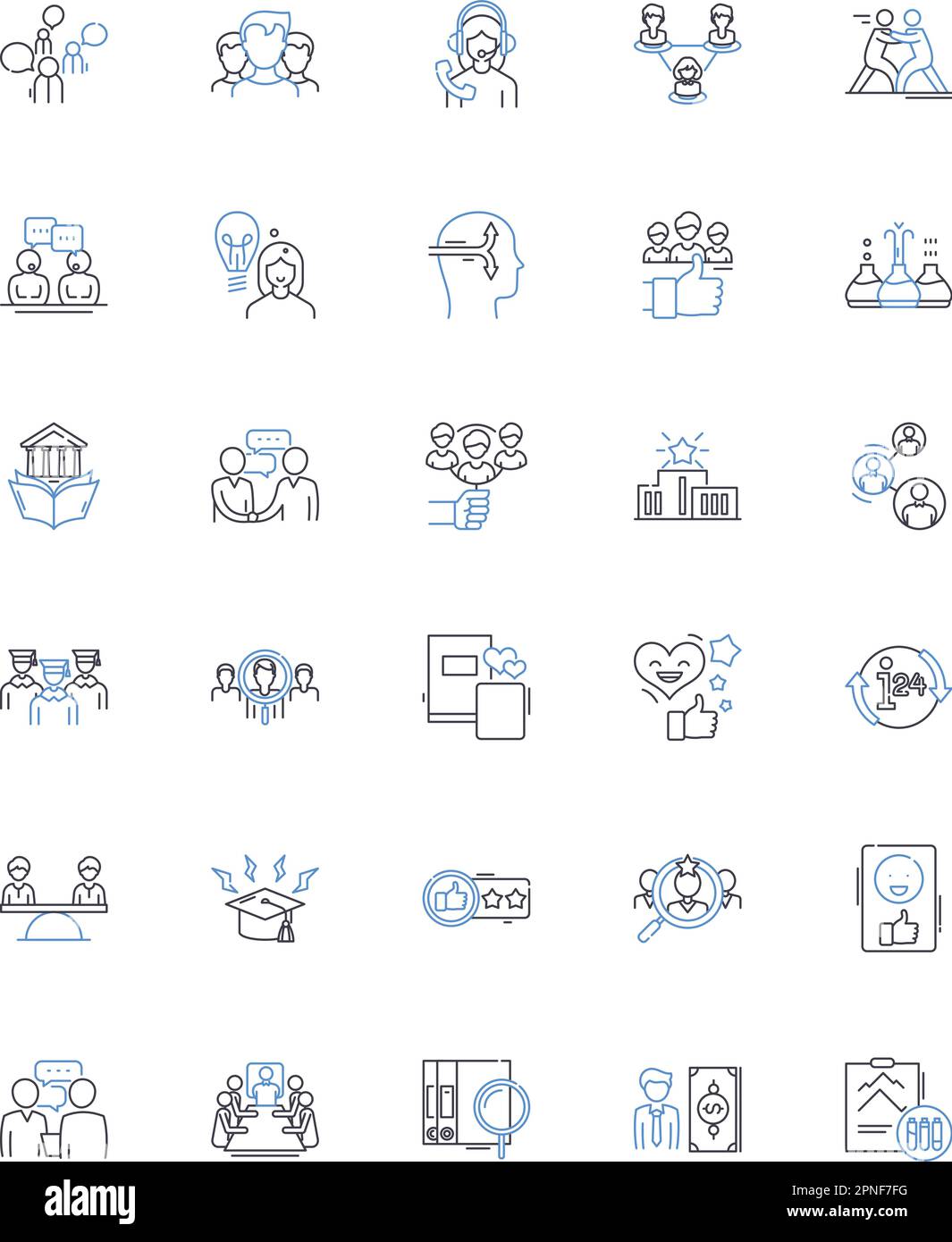 Icons-Sammlung für unternehmerische Trainingslinien. Initiative, Innovation, Kreativität, Risikobereitschaft, Vision, Führungsqualitäten, Anpassungsfähigkeit und Linear Stock Vektor