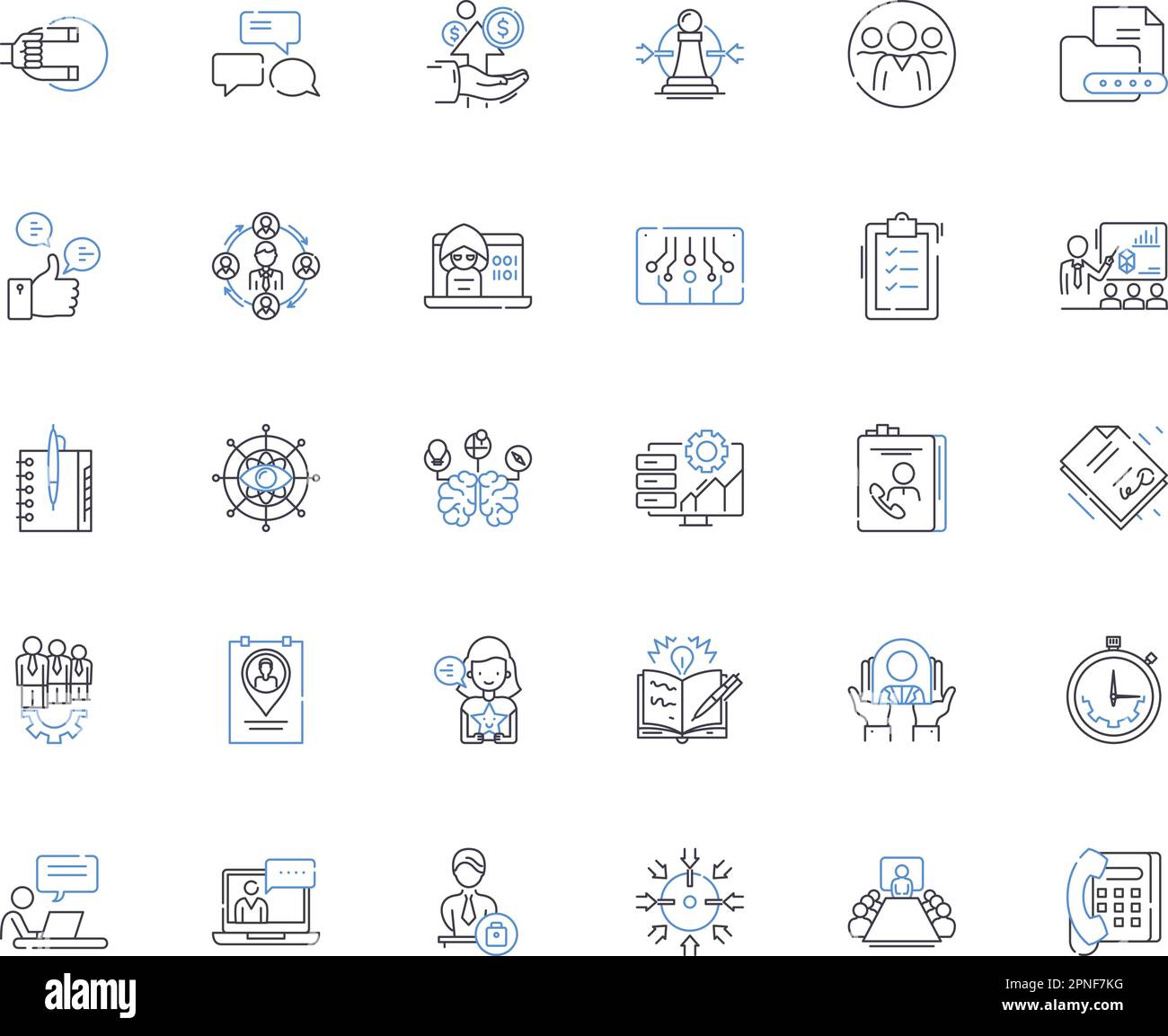 Symbolsammlung für die Linien der Wirtschaftsallianzen. Koalition, Handel, Integration, Abhängigkeit, Partnerschaft, Tarife, Freihandelsvektor und lineare Darstellung Stock Vektor