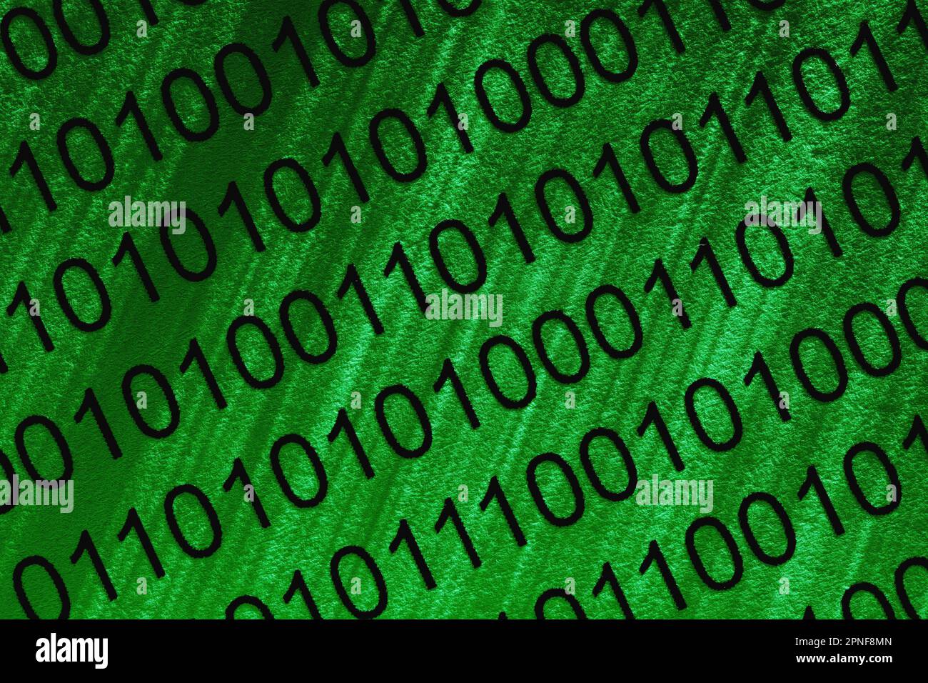 Binärcode auf dem Bildschirm Stockfoto