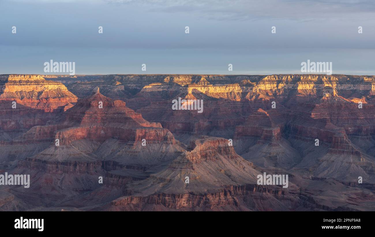 USA, Arizona, Grand Canyon-Nationalpark, Südrand, erodierte Landschaft Stockfoto