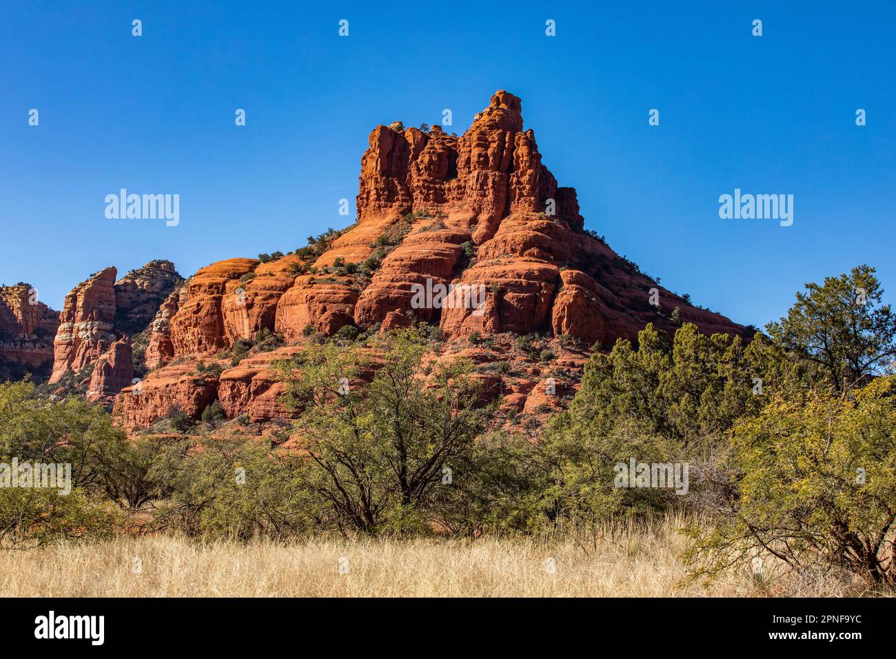 USA, Arizona, Sedona, Panoramablick auf rote Felsformationen Stockfoto