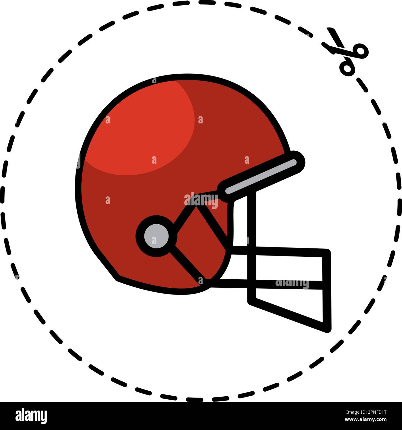 Isolierter farbiger Fußballhelm Sport Icon Vector Stock Vektor
