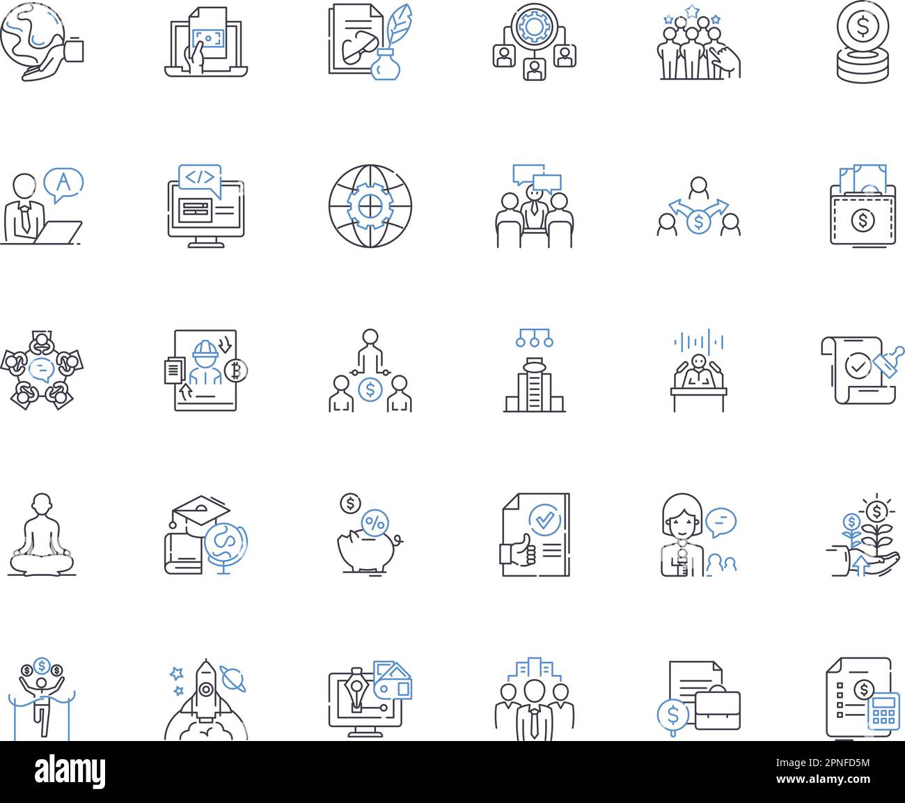 Innovation Center Line Icons Kollektion. Kreativität, Design, Technologie, Zusammenarbeit, Inkubation, Experimentieren, Prototypenvektor und linear Stock Vektor