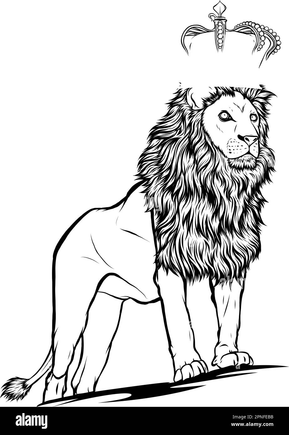 Abbildung: Silhouette eines Löwen auf weißem Hintergrund Stock Vektor