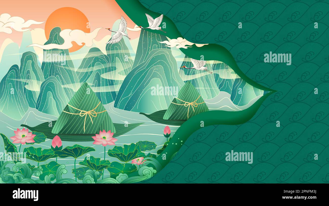 Vektordarstellung des chinesischen Drachenbootfestivals Stock Vektor