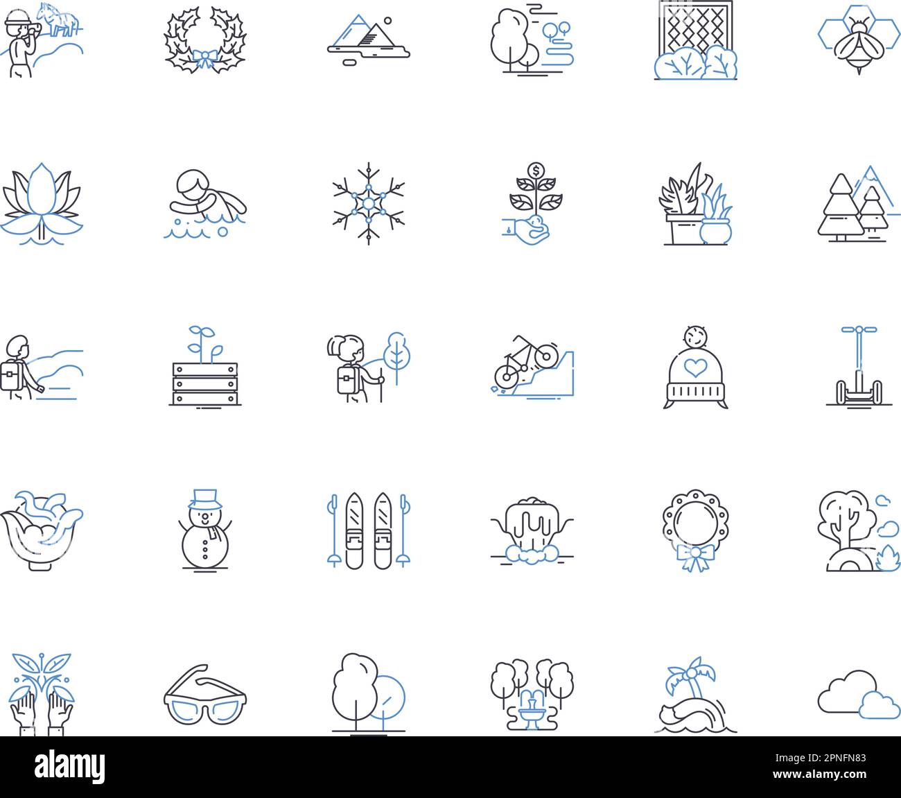 Weather Line Icons Kollektion. Regen, Schnee, Wind, Donner, Blitze, Hagel, Frostvektor und lineare Darstellung. Nebel, Nebel, Hitzewelle, Zeichen gesetzt Stock Vektor