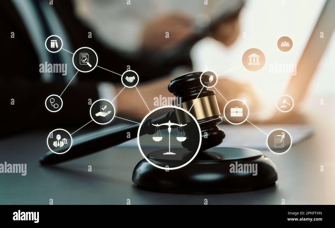 Zusammenhang Mit rechtsberatung Online Deutschland Smart Law, Symbole für Rechtsberatung und Werkzeuge für die