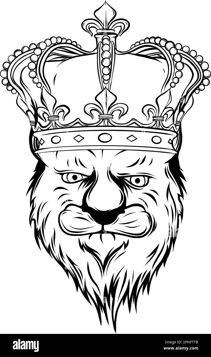 vektordarstellung der Silhouette des Löwen auf weißem Hintergrund Stock Vektor