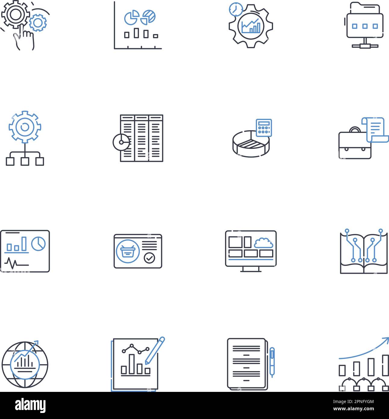 Symbolsammlung der Programmierzeile. Algorithmus, Bug, Code, Compiler ...