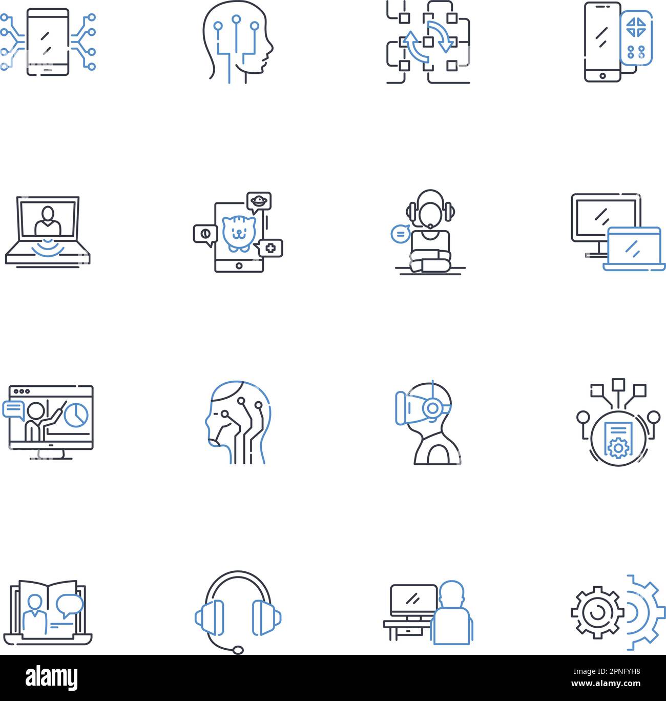 Sammlung von Symbolen der Meisterminds-Linie. Strategie, Zusammenarbeit, Innovation, Führung, Kreativität, Einblicke, Fantasievektor und lineare Illustration Stock Vektor