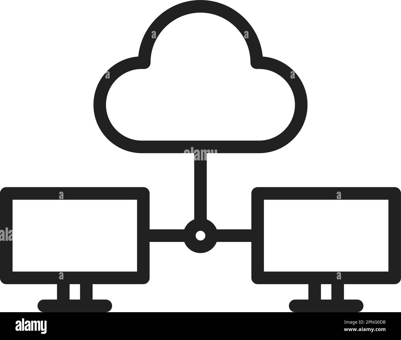 Vektorbild des Symbols der gemeinsam genutzten Cloud. Geeignet für mobile Apps, Web-Apps und Printmedien. Stock Vektor