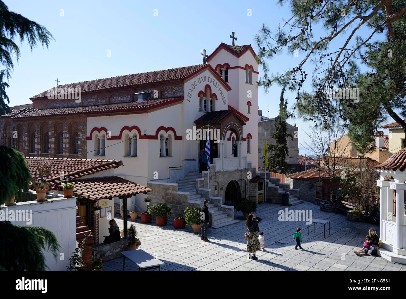 Pammegistoi Taxiarches Church, Agios Pavlos, Thessaloniki, Griechenland Stockfoto