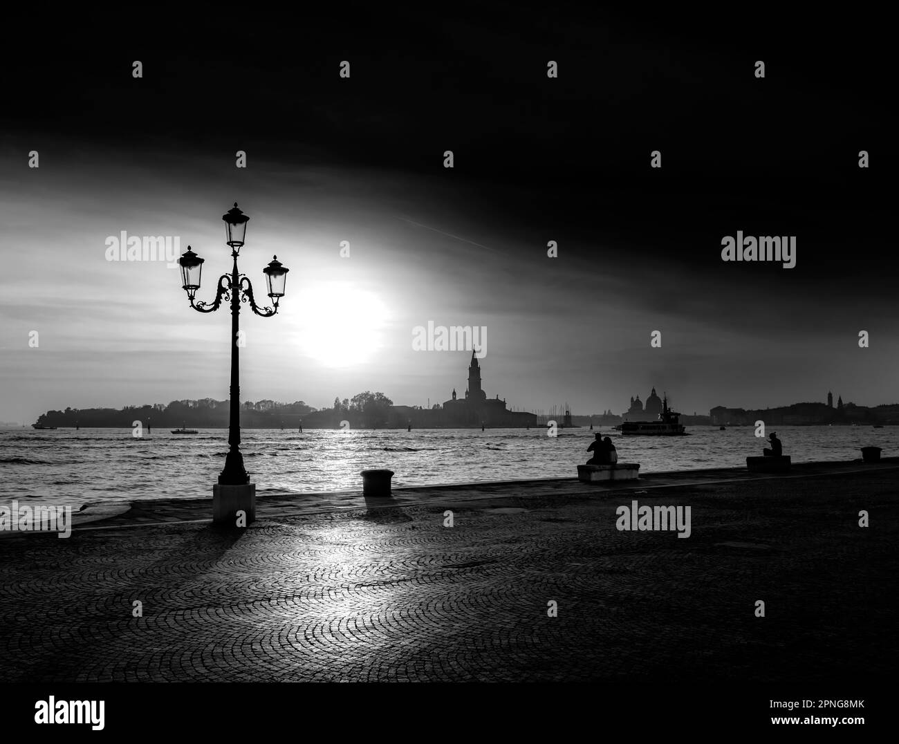 Schwarzweißfotografie, Architektur in Venedig, Italien Stockfoto