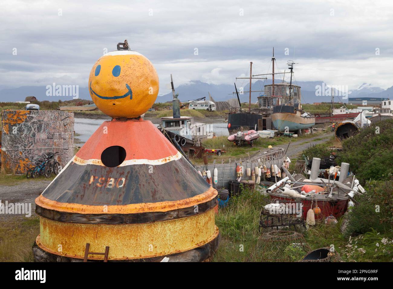 Schiffsfriedhof bei Homer, Alaska Stockfoto