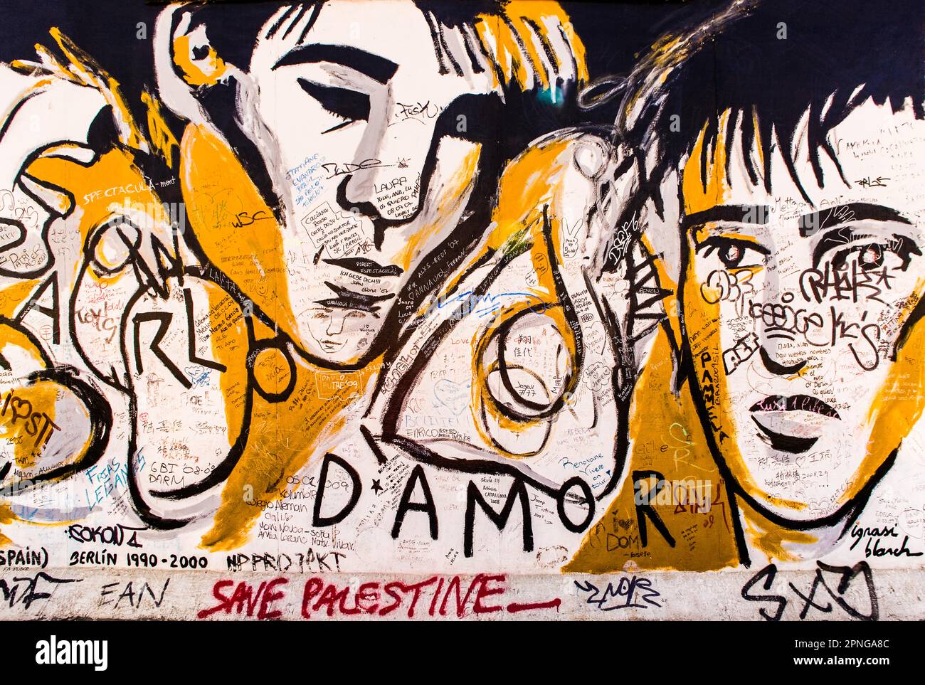 Parlo d Amor von Ignasi Blanch i Gisbert, Spanien, East Side Gallery, Berliner Mauer Stockfoto