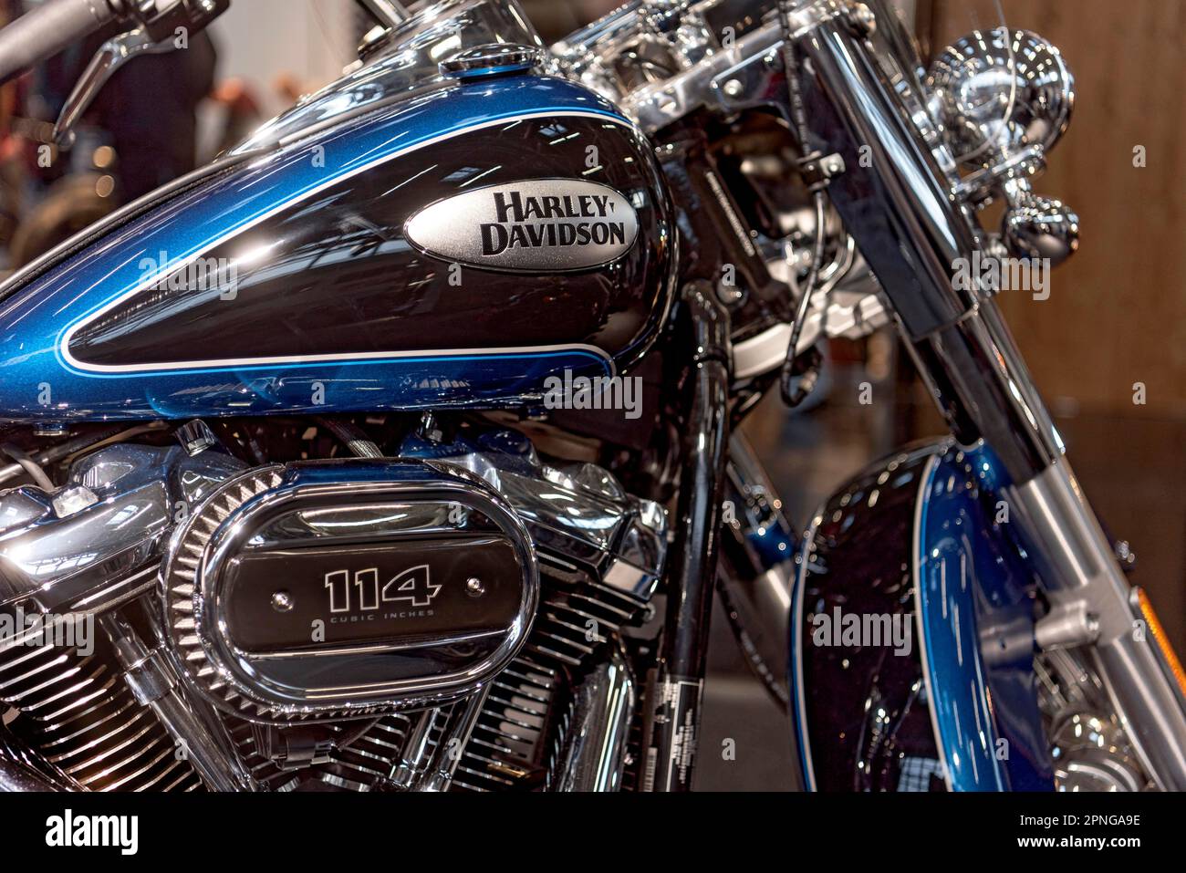 Motorblock und Tank eines HarleyDavidson Heritage Classic, House of