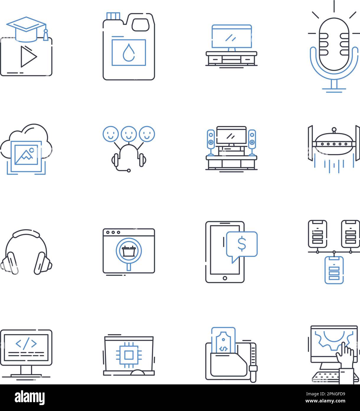 Symbolsammlung für die Internet-Anonymität. Datenschutz, Maskierung, Verschlüsselung, Inkognito, Anonym, Pseudonym, Sicherheitsvektor und lineare Darstellung Stock Vektor