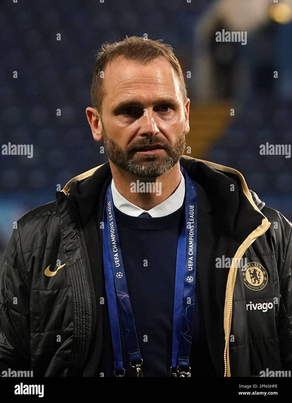 Director of Global Talent and Transfers Paul Winstanley nach dem Viertelfinale der UEFA Champions League in der zweiten Etappe auf der Stamford Bridge, London. Foto: Dienstag, 18. April 2023. Stockfoto