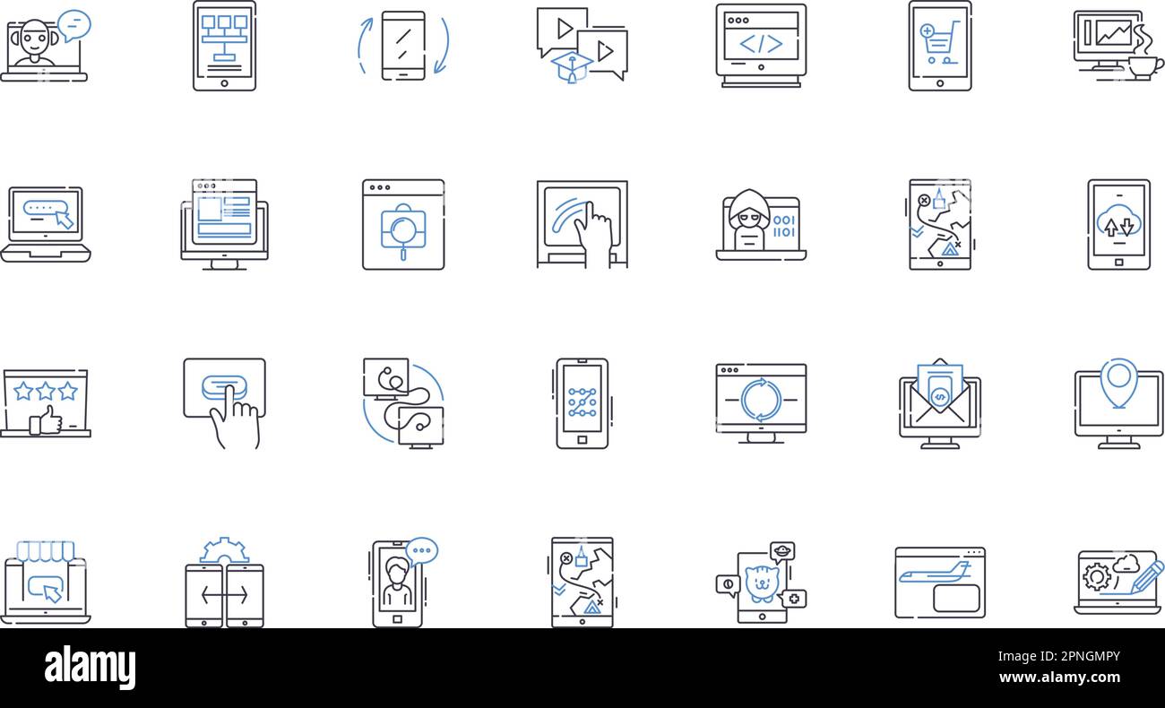 Symbolsammlung für Integration z-Zeile. Synergie, Fusion, Vereinheitlichung, Konsistenz, Kollusion, Überblendung, Harmonisierungsvektor und lineare Darstellung Stock Vektor