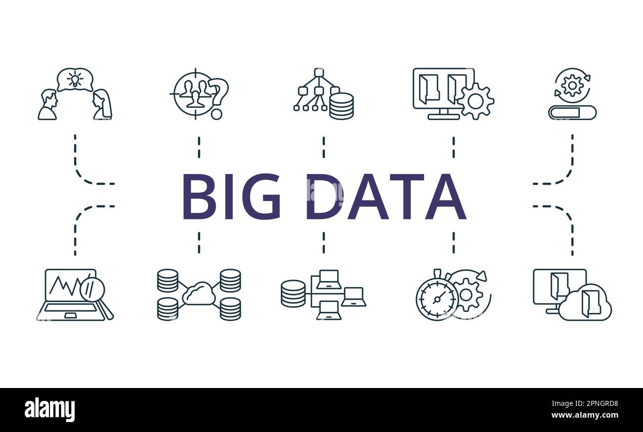 Big-Data-Modellstruktur. Kreative Symbole: Effektive Kommunikation ...