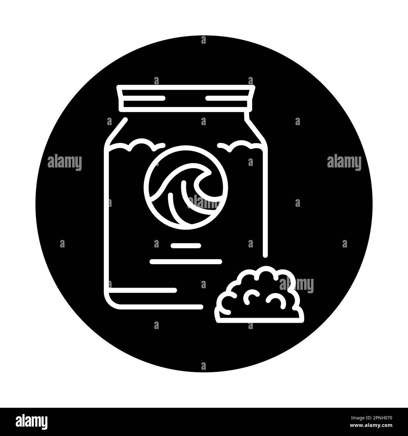 Symbol für die Salzfarbe des Badezimmers. Kosmetisches Produkt. Piktogramm für Webseite, mobile App, Promo. Stock Vektor