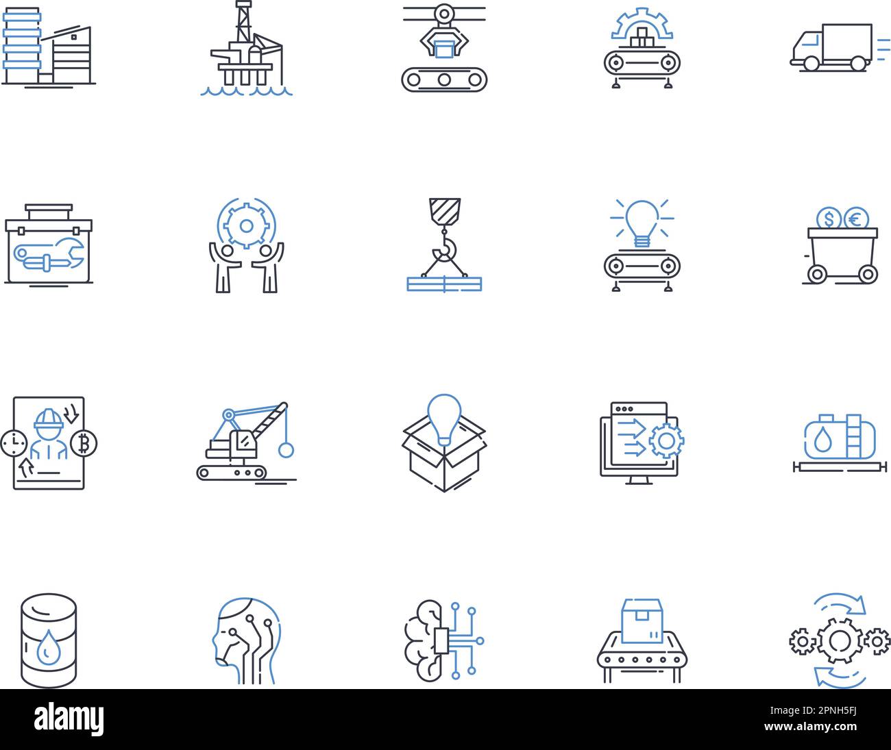 Symbolsammlung der Zeile "Computerwissenschaft". Algorithmus, Binär, Kompilierung, Datenbank, Verschlüsselung, Firewall, Grafikvektor und lineare Darstellung Stock Vektor