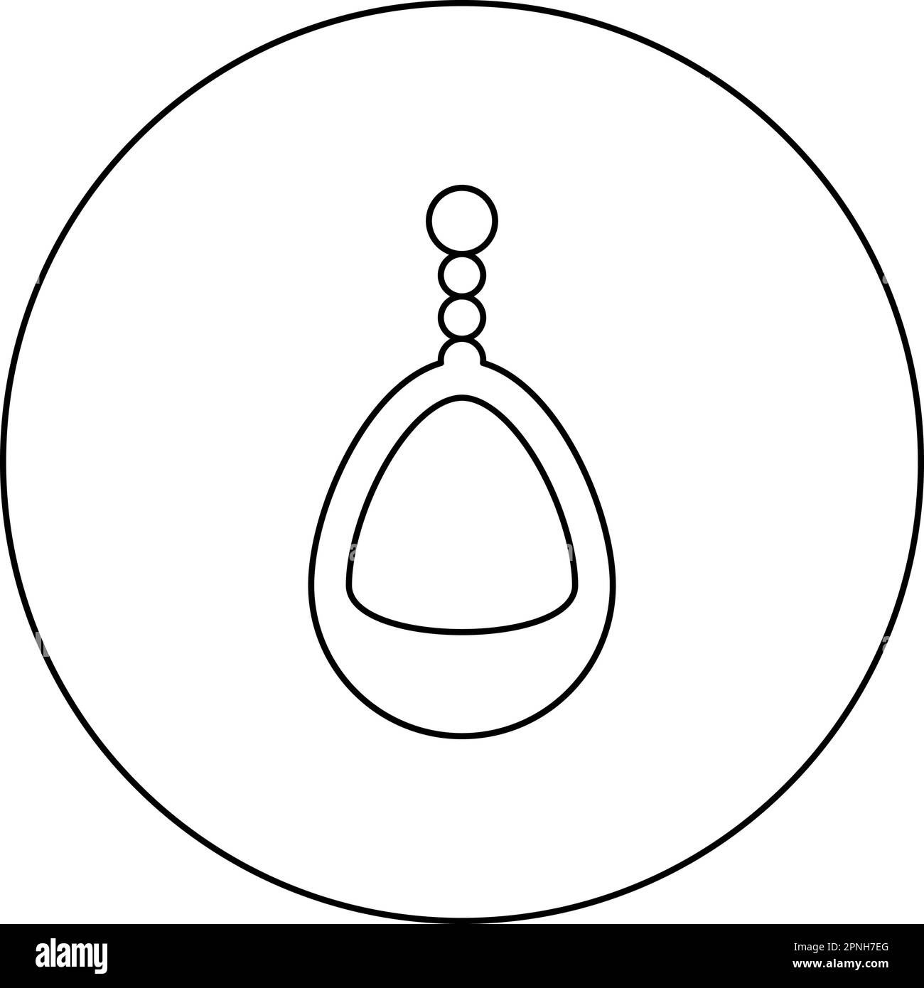 Ohrring Schmuck Anhänger Ohrringe Luxus Bijou Edelstein Bijouterie Verzierung Symbol in kreisförmigem, rundem, schwarzem Vektorsymbol Stock Vektor