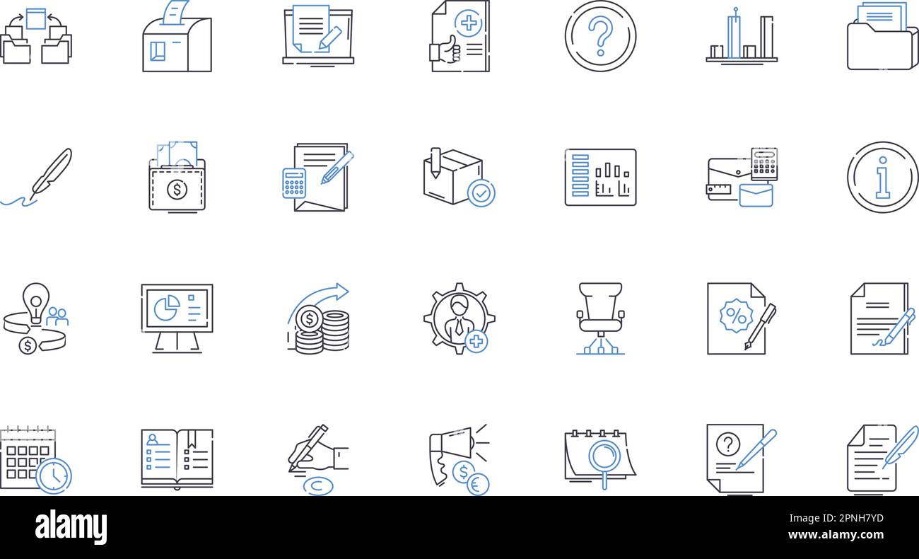 Icons-Kollektion für Risikokapitallinien. Investitionen, Startups, Finanzen, Eigenkapital, Wachstum, Innovation, Finanzierungsvektor und lineare Darstellung. Risiko,Beenden Stock Vektor