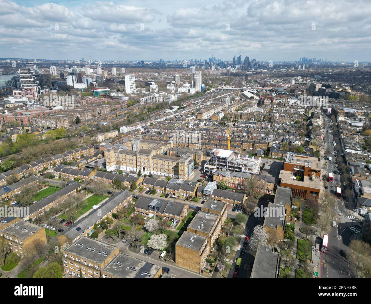 Streets and Roads Wansworth Southwest London UK Drone, Aerial, Stockfoto