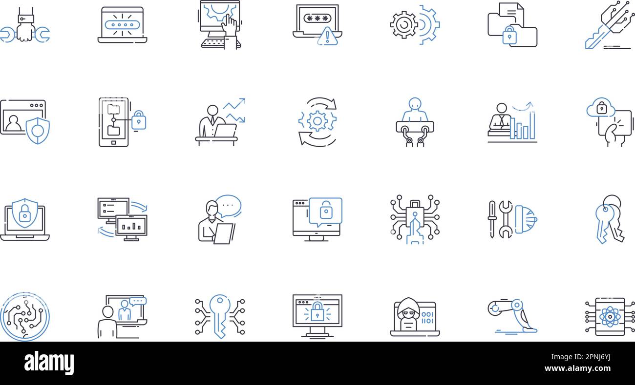 Symbolsammlung für die Konservierungslinie. Erhaltung, Wiederherstellung, Schutz, Nachhaltigkeit, Erbe, Historie, Sustainability Vektor und linear Stock Vektor