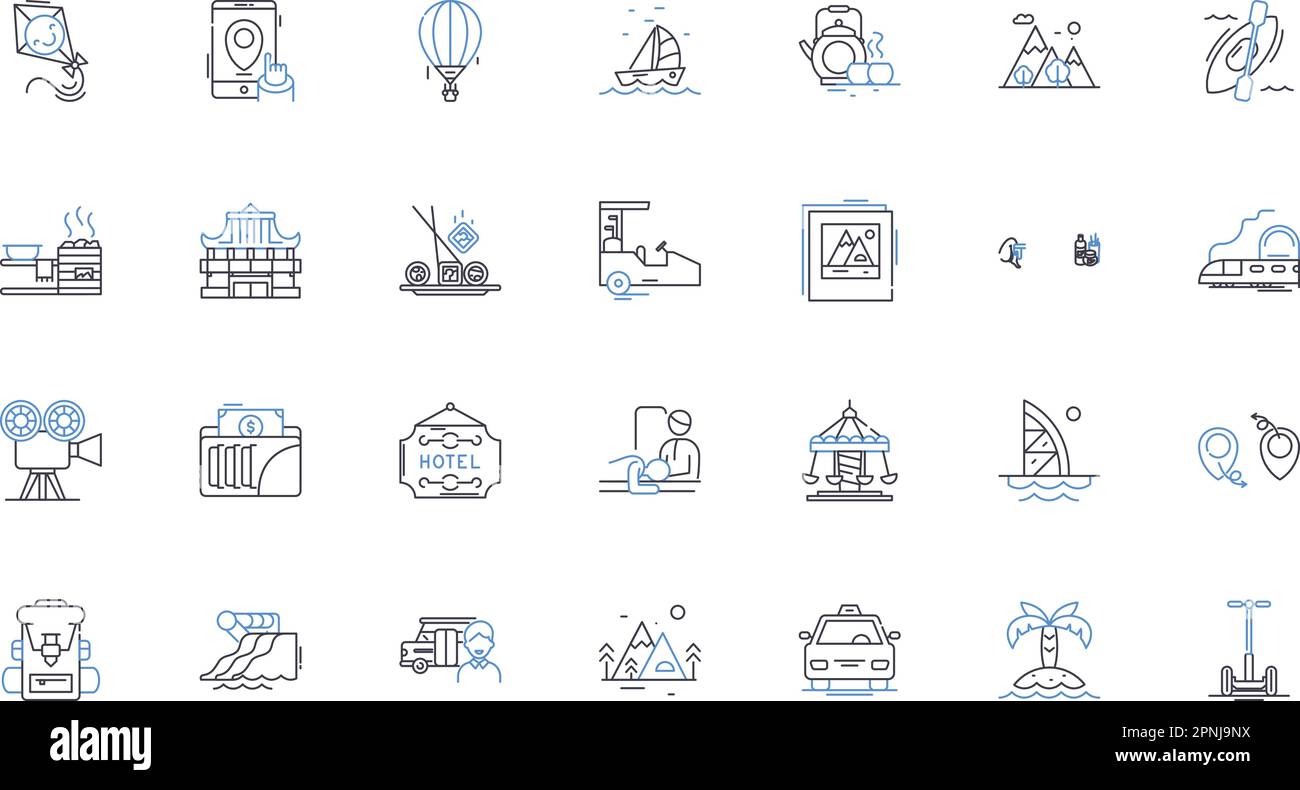 Asiatische Spiritualliniensammlung. Zen, Taoismus, Yoga, Karma, Nirvana, Chakra, Qi Gong-Vektor und lineare Darstellung. Erleuchtung, Achtsamkeit Stock Vektor