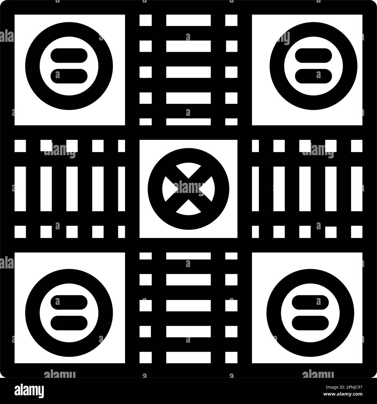 vektordarstellung der Tischliniensymbole der ludo-Platine Stock Vektor