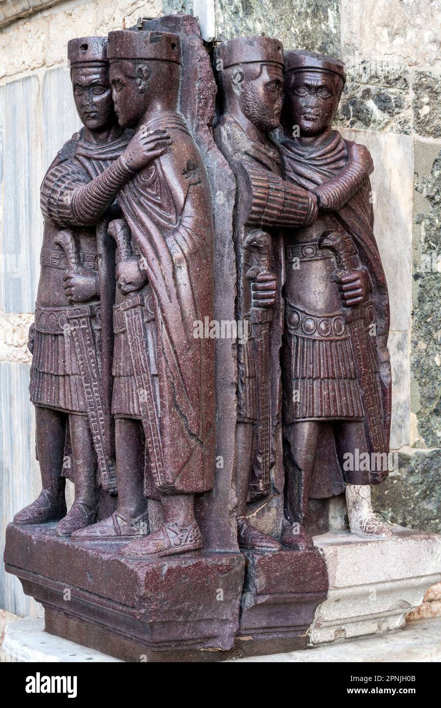 Porträt der vier Tetrarchen, Markusdom, Venedig, Venetien, Italien Stockfoto