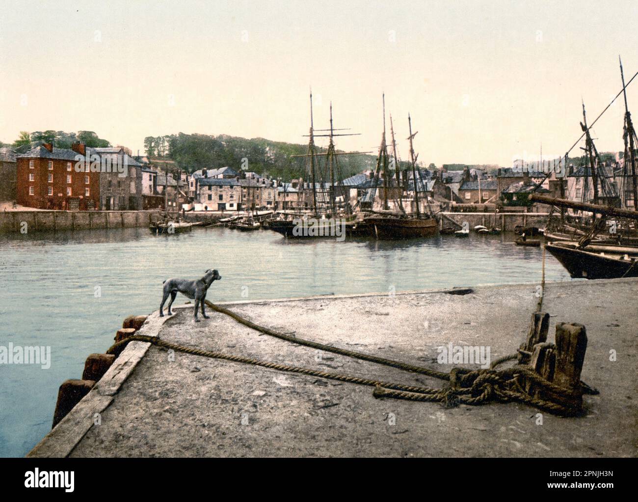 Padstow Quay, Cornwall, England, ca. 1900 Stockfoto
