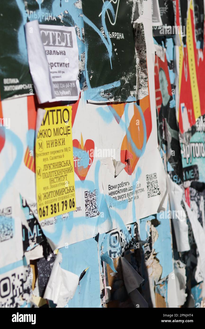 Ukrainische Plakate Stockfoto