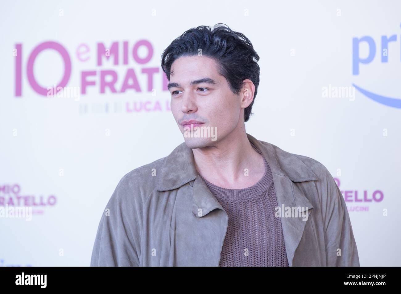 Rom, Italien. 19. April 2023. Der italienische Schauspieler Cristiano Caccamo nimmt am Fototermin des Films „IO e mio fratello“ im Space Cinema Moderno in Rom Teil (Foto: Matteo Nardone/Pacific Press). Kredit: Pacific Press Production Corp./Alamy Live News Stockfoto