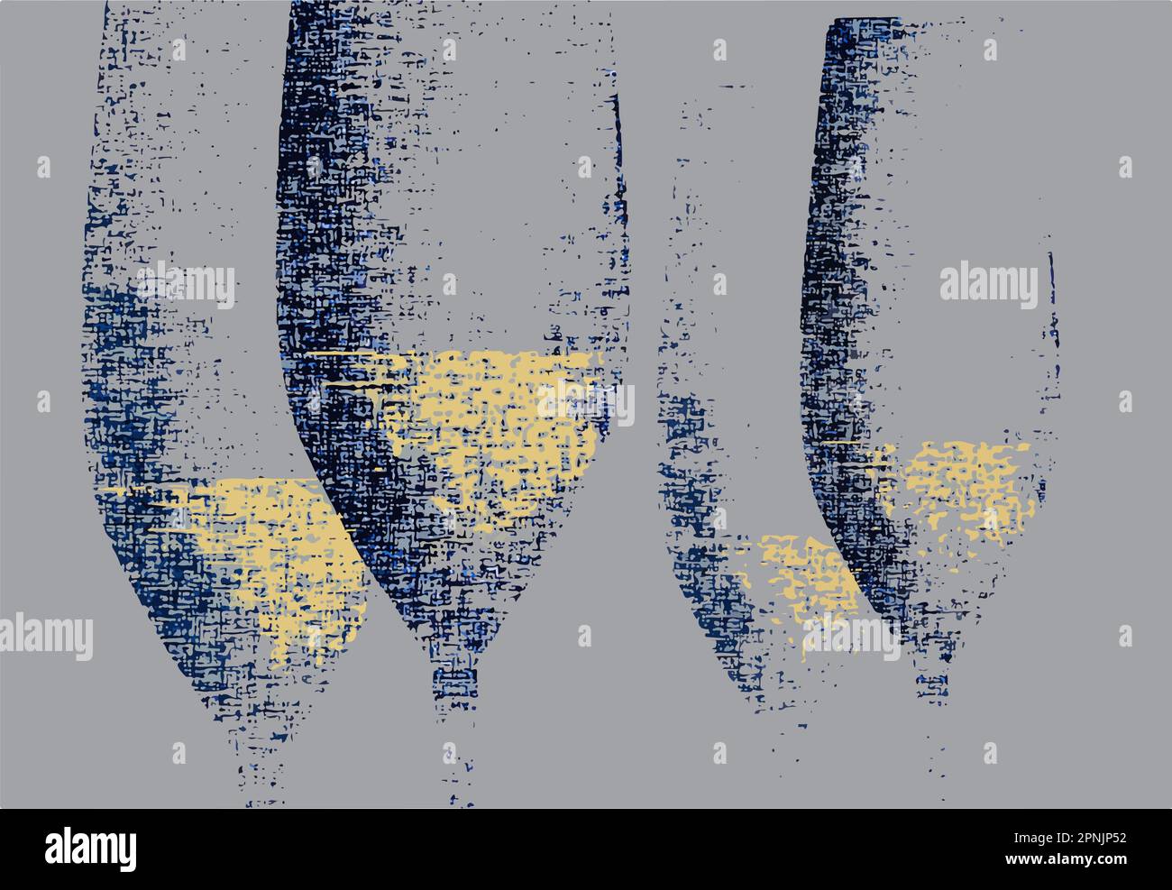 Champagnerflöten mit Champagner sind in einem abstrakten Vektorbild zu sehen Stock Vektor