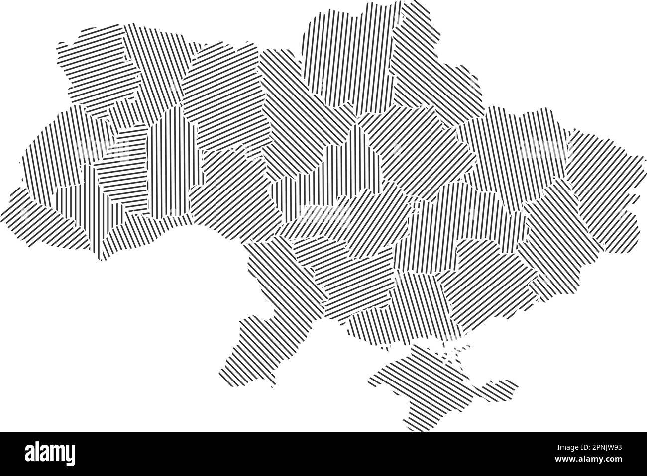 Kartensymbol Ukraine. Flache Landkunstlinie. Isoliertes Vektorsymbol, Abbildung EPS10 Stock Vektor